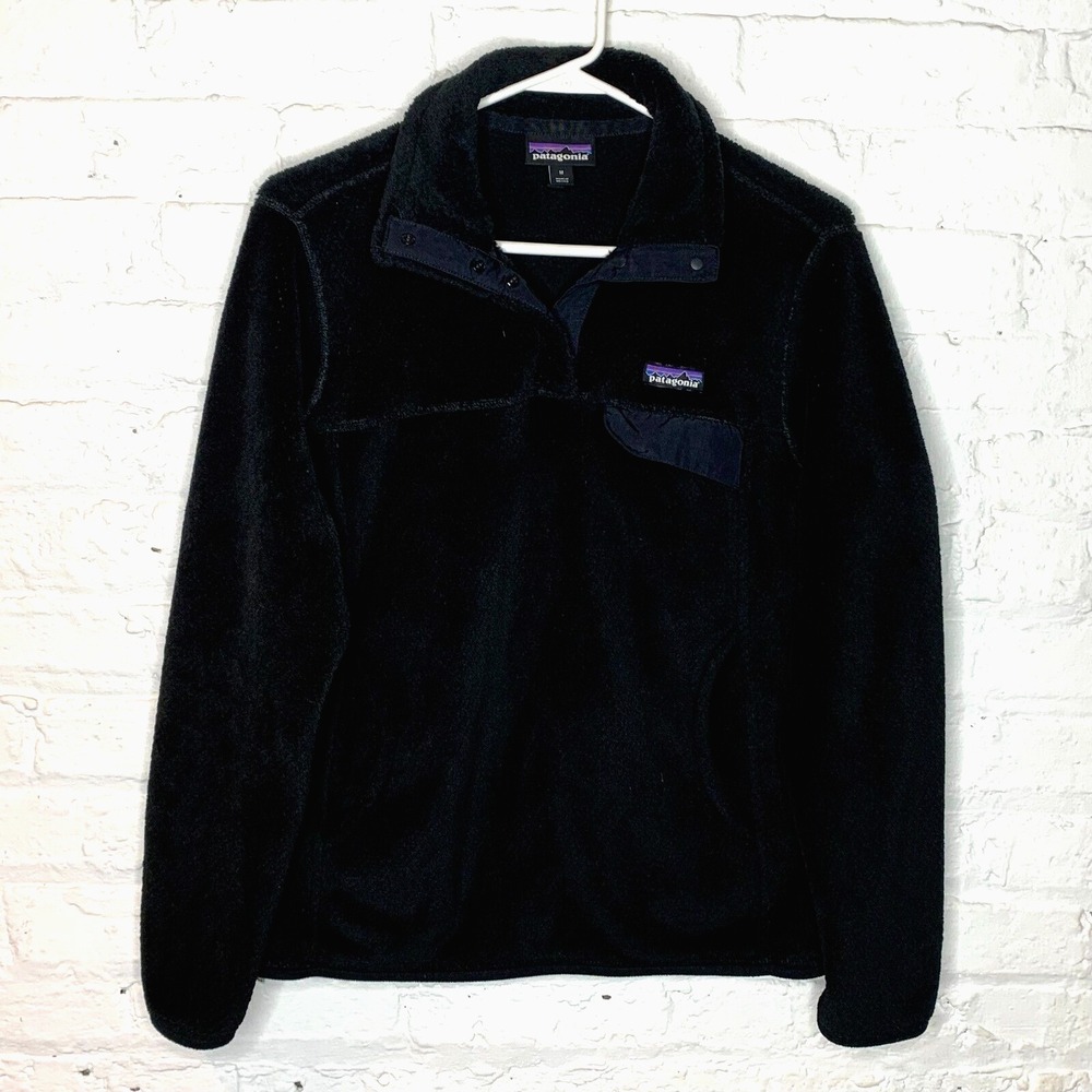Patagonia Womens Sweater Size Medium‎ Snap-T Pullover Black